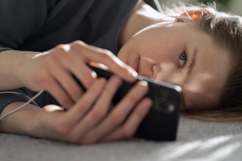 sad young woman home